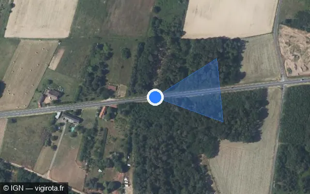 Vue satellite de l'emplacement du radar fixe à Scorbé-Clairvaux