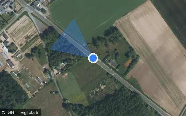 Vue satellite de l'emplacement du radar fixe à Beaufort-en-Anjou