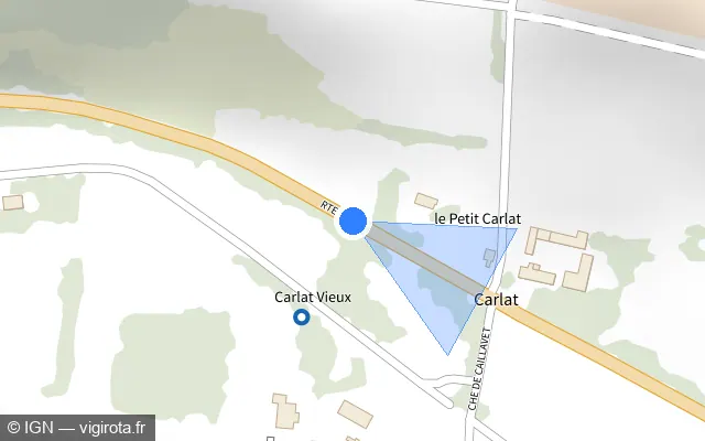 Vue plan de l'emplacement du radar fixe à Marambat