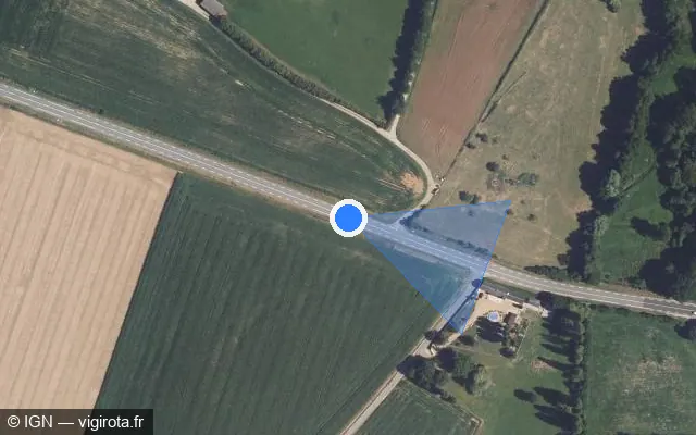 Vue satellite de l'emplacement du radar fixe à Belfonds