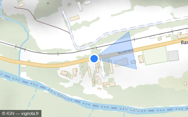 Vue plan de l'emplacement du radar fixe à Campile