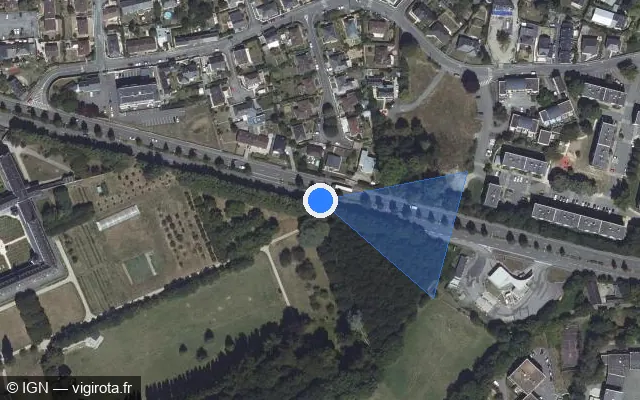 Vue satellite de l'emplacement du radar fixe à Laval