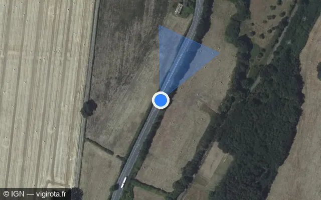 Vue satellite de l'emplacement du radar fixe à Clermont-Créans