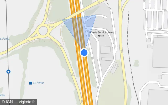 Vue plan de l'emplacement du radar fixe à La Maxe