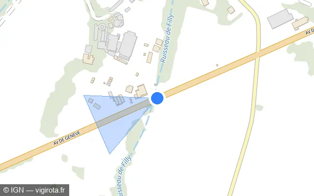 Vue plan de l'emplacement du radar fixe à Sciez