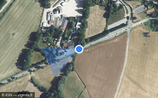 Vue satellite de l'emplacement du radar fixe à Sciez