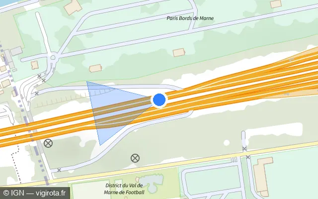 Vue plan de l'emplacement du radar fixe à Nogent-sur-Marne