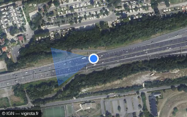 Vue satellite de l'emplacement du radar fixe à Nogent-sur-Marne