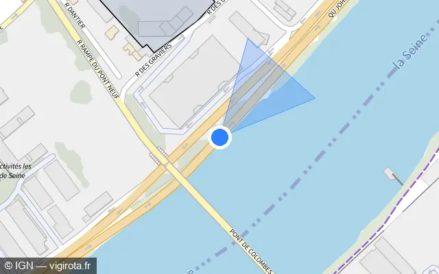 Vue plan de l'emplacement du radar fixe à Colombes