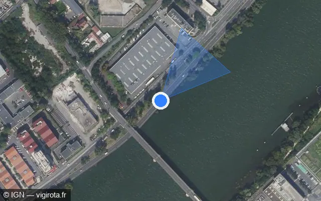 Vue satellite de l'emplacement du radar fixe à Colombes