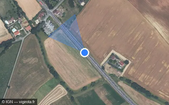 Vue satellite de l'emplacement du radar fixe à Puygouzon