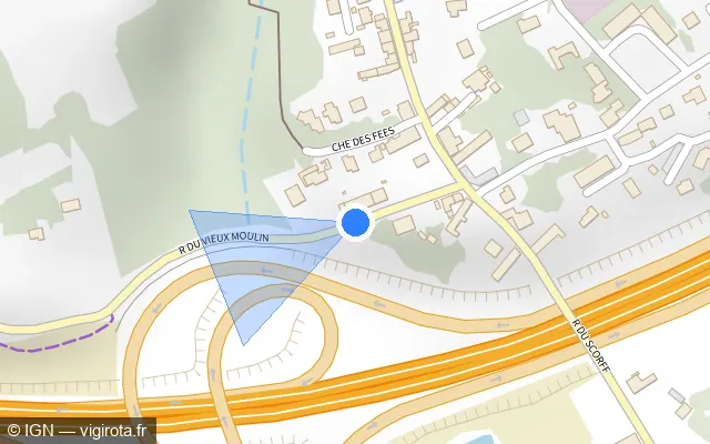 Vue plan de l'emplacement du radar fixe à Lorient