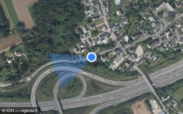 Vue satellite de l'emplacement du radar fixe à Lorient