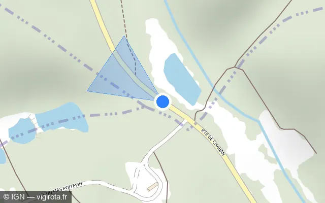 Vue plan de l'emplacement du radar fixe à Saint-Vincent-de-Connezac