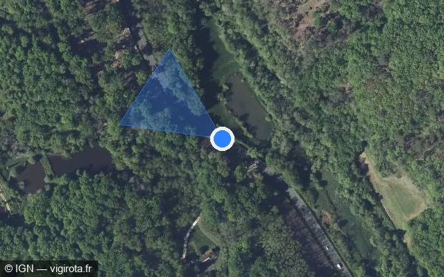 Vue satellite de l'emplacement du radar fixe à Saint-Vincent-de-Connezac