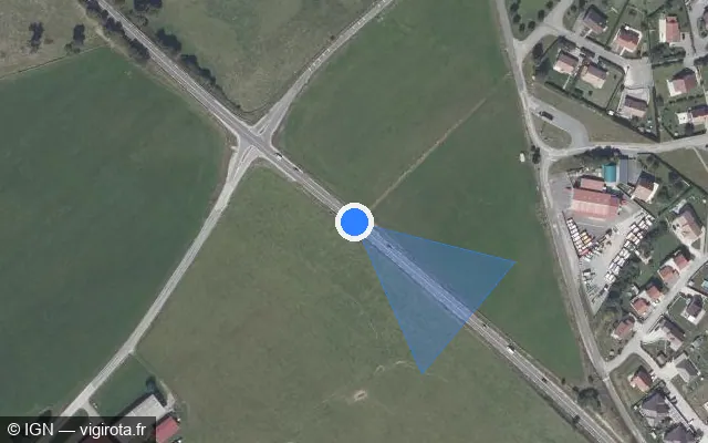 Vue satellite de l'emplacement du radar fixe à Fallerans