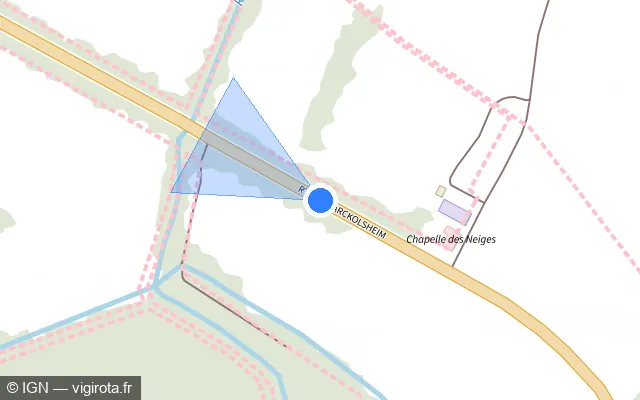 Vue plan de l'emplacement du radar fixe à Sélestat