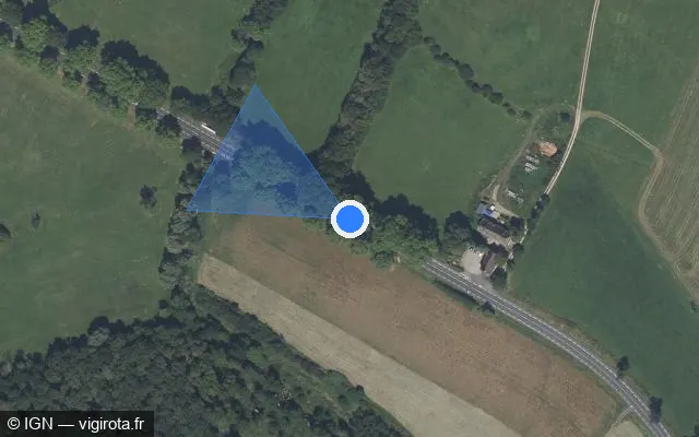 Vue satellite de l'emplacement du radar fixe à Sélestat
