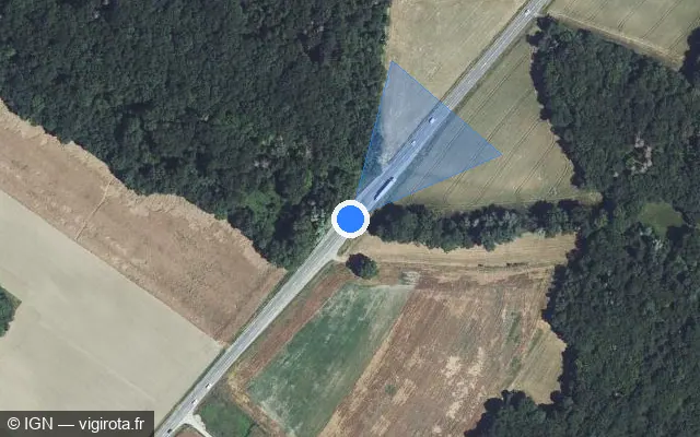 Vue satellite de l'emplacement du radar fixe à Chens-sur-Léman