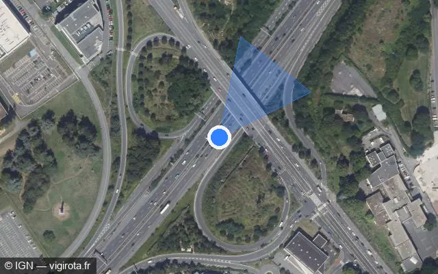 Vue satellite de l'emplacement du radar fixe à Corbeil-Essonnes