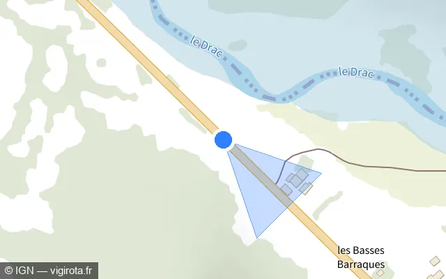 Vue plan de l'emplacement du radar fixe à Poligny