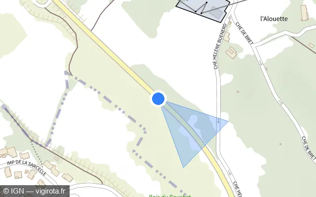 Vue plan de l'emplacement du radar fixe à La Verpillière