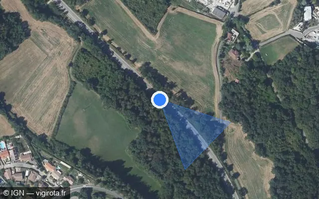 Vue satellite de l'emplacement du radar fixe à La Verpillière