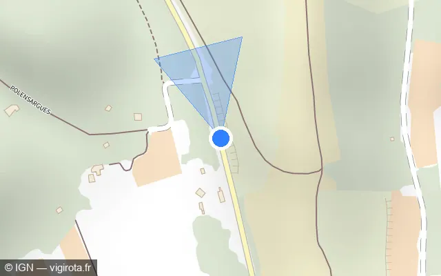 Vue plan de l'emplacement du radar fixe à Marguerittes