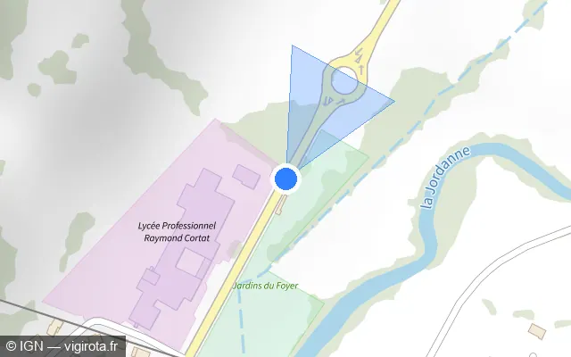 Vue plan de l'emplacement du radar fixe à Aurillac