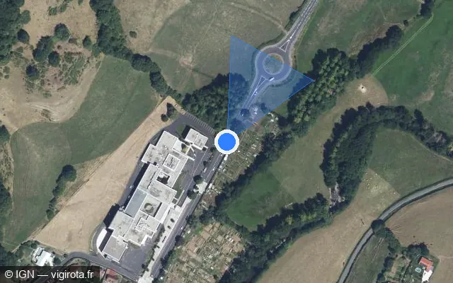 Vue satellite de l'emplacement du radar fixe à Aurillac