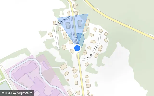 Vue plan de l'emplacement du radar fixe à Luxeuil-les-Bains