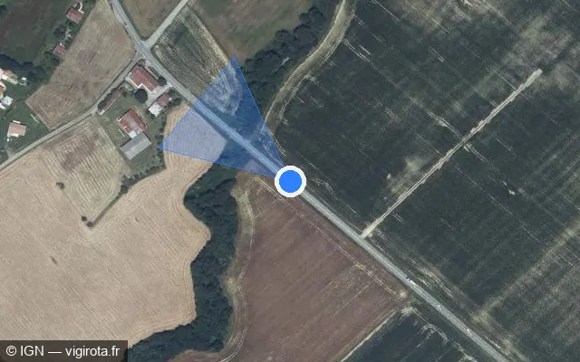 Vue satellite de l'emplacement du radar fixe à Thouars-sur-Arize