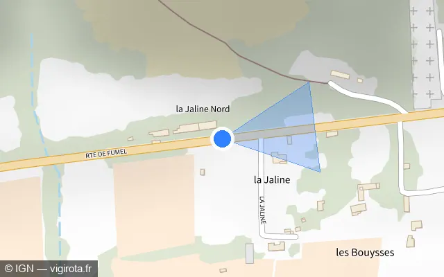 Vue plan de l'emplacement du radar fixe à Duravel