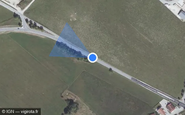 Vue satellite de l'emplacement du radar fixe à Houtaud