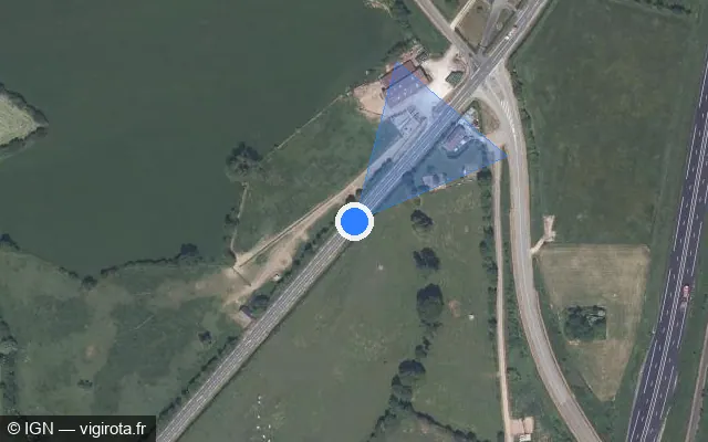 Vue satellite de l'emplacement du radar fixe à Ménil-Froger