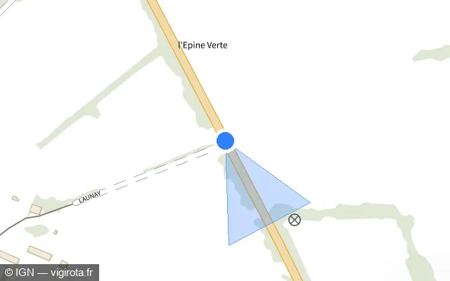 Vue plan de l'emplacement du radar fixe à Le Châtellier