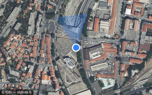 Vue satellite de l'emplacement du radar fixe à Nice