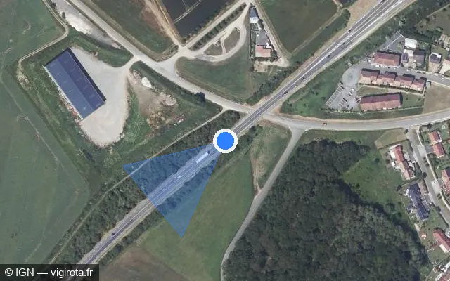 Vue satellite de l'emplacement du radar fixe à Lèves
