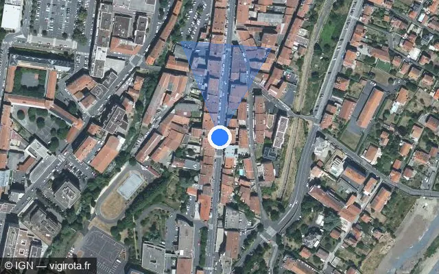 Vue satellite de l'emplacement du radar fixe à Le Puy-en-Velay