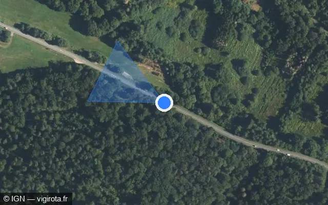 Vue satellite de l'emplacement du radar fixe à Wimmenau