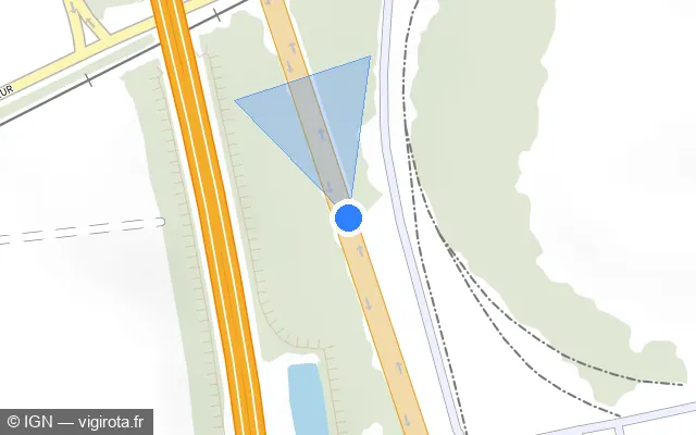Vue plan de l'emplacement du radar fixe à Mours