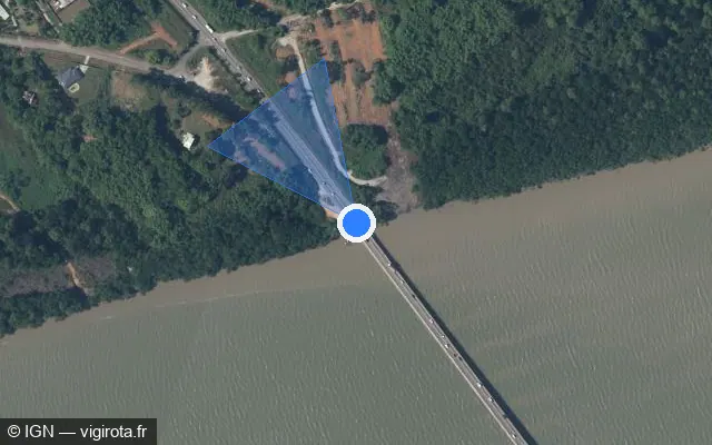 Vue satellite de l'emplacement du radar fixe à Cayenne