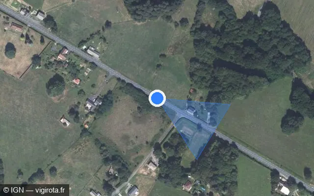Vue satellite de l'emplacement du radar fixe à Les Trois-Saints
