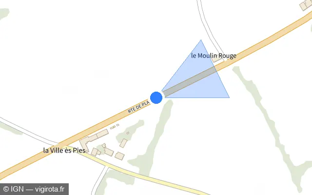 Vue plan de l'emplacement du radar fixe à Quintenic