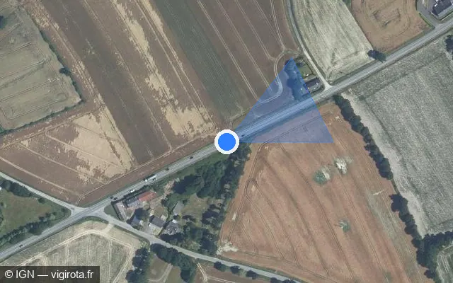 Vue satellite de l'emplacement du radar fixe à Quintenic