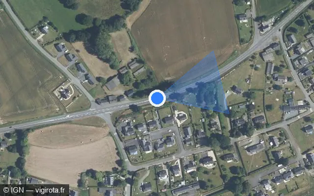 Vue satellite de l'emplacement du radar fixe à Le Merzer