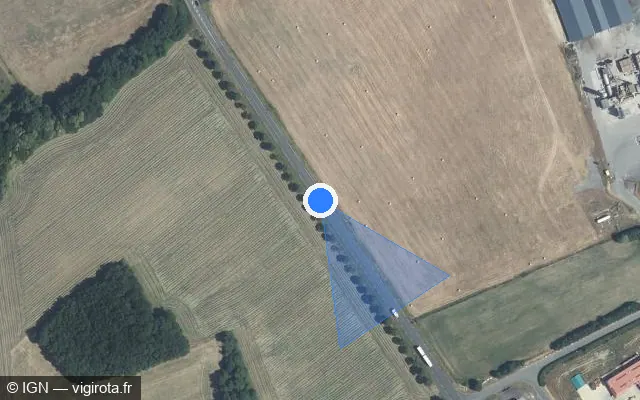 Vue satellite de l'emplacement du radar fixe à Bridoré