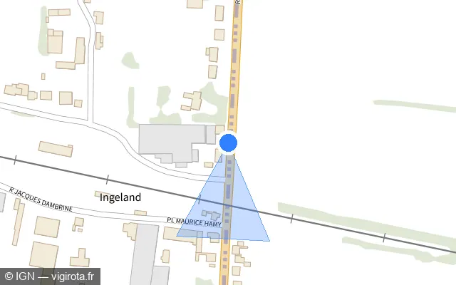 Vue plan de l'emplacement du radar fixe à Strazeele