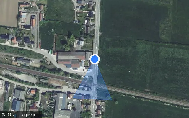 Vue satellite de l'emplacement du radar fixe à Strazeele