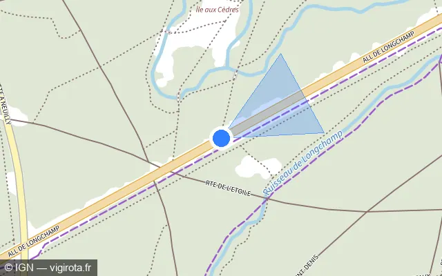 Vue plan de l'emplacement du radar fixe à Neuilly-sur-Seine